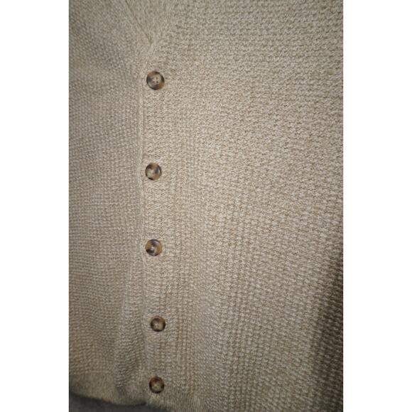 Eddie Bauer Made in USA Knit Button Vest Men’s XL Beige 100% Cotton Vintage - Picture 3 of 10